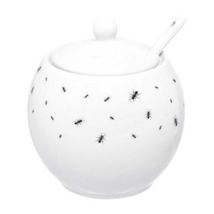 Açucareiro Formiguinha C/ Colher 350ml em Porcelana Hauskraft