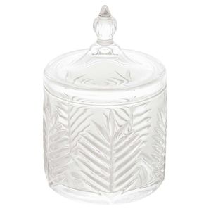 Potiche Decorativo 15,5cm Palmeira em Vidro Lyor