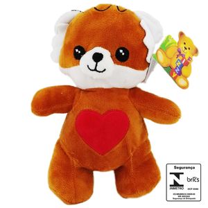 Urso de Pelúcia C/ Coração 22cm em Poliéster Fizzy