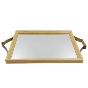 Bandeja Decorativa Espelhada 22x30cm em Madeira FWB