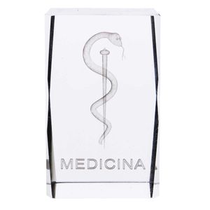 Cubo Decorativo Profissão Medicina 5x8cm em Vidro Forbees