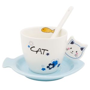 Xícara Gato 200ml em Cerâmica BM36