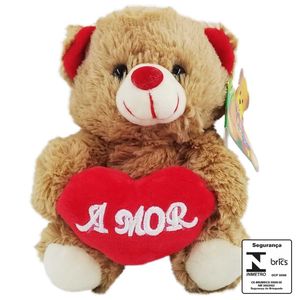 Urso de Pelúcia 15cm Amor em Poliéster Fizzy