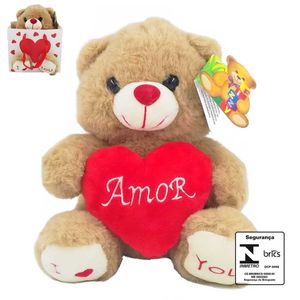 Urso de Pelúcia Amor 18,5cm em Poliéster Fizzy