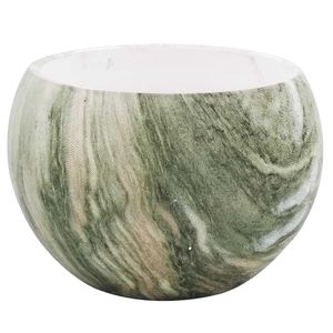 Vaso Decorativo 7x6cm Efeito Mármore em Cerâmica Golden Rio