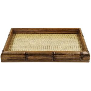 Bandeja Decorativa 30x17x4cm em Bambu C/ Sisal Natural Rojemac