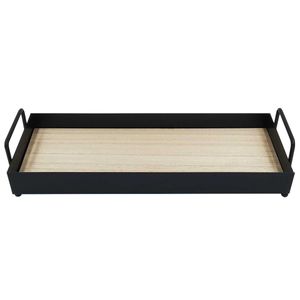 Bandeja Decorativa 30,5x11,5cm em Metal e MDF Lyor