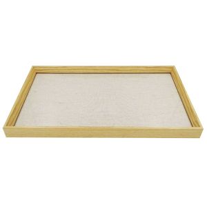 Bandeja Decorativa Detalhe em Linho 45x27cm em MDF Mart Moas