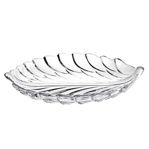 Centro de Mesa Folha Decorativo 31x23cm em Vidro Bono Home