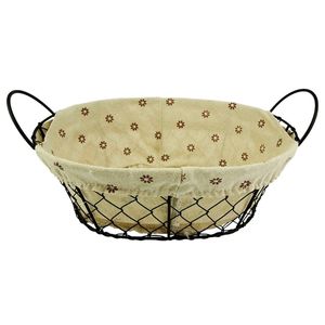 Cesto Para Pães 29x20cm em Algodão e Metal Clink