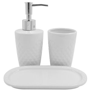 Kit Banheiro de Cerâmica 3 Peças Lyor