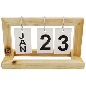 Calendário Permanente Decorativo 12,5x21,3cm em Madeira Interponte