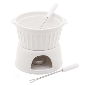 Jogo de Fondue 400ml 4 Peças em Porcelana Lyor