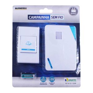 Campainha Sem Fio 32 Toques Bivolt em Plástico Alfacell