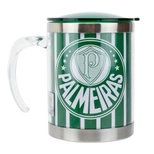 Caneca Térmica Palmeiras 450ml em Plástico Mileno