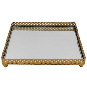 Bandeja Decorativa Espelhada 17,5cm em Metal Y888