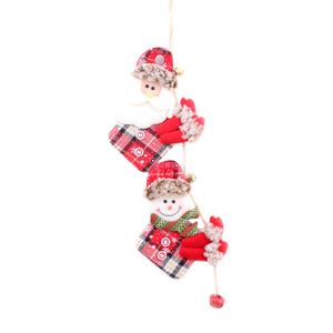 Decoração de Natal Boneco C/ Guizo Duplo 10x8cm em Poliéster Fartex