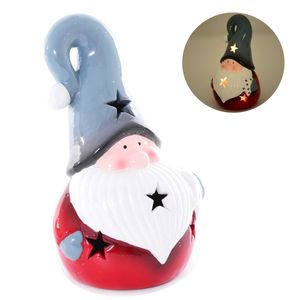 Enfeite Natalino Star C/ Luzes 15x8cm em Cerâmica Fartex
