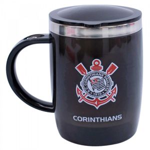 Caneca Térmica C/ Tampa Corinthians 450ml em Plástico Mileno