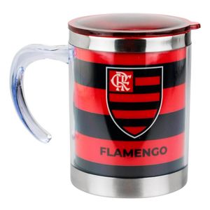 Caneca Térmica Flamengo 450ml em Plástico Mileno