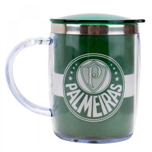 Caneca Térmica Palmeiras 450ml em Plástico Mileno