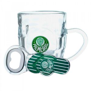Caneca C/ Abridor Palmeiras 310ml em Vidro Mileno