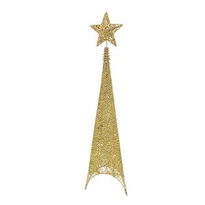 Arvore Natalina Estrela C/ Led Aramada 70x17cm em Metal Bela Flor