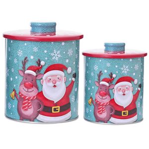 Kit Latas Natalinas Decorativas 2 Peças em Metal Fartex