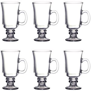 Jogo de Xícaras Irish Coffee 6 Peças 230ml em Vidro Dynasty