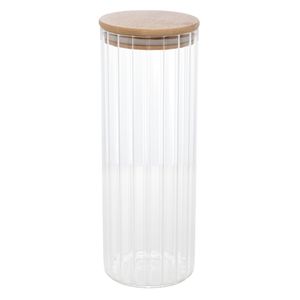 Pote C/ Tampa 1,1L em Vidro e Bambu Wolff