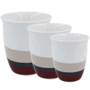 Jogo de Vasos Decorativos 3 Peças em Porcelana Pracaza