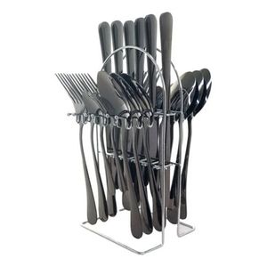 Jogo de Talheres Silver +Suporte em Metal KeHome
