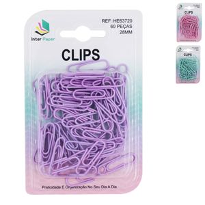 Jogo de Clips 60 Peças 28mm em Metal Interponte