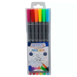 Caneta fineliner 0-4mm 6 peças BRW BRW