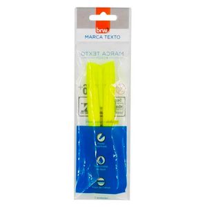 Caneta marca texto amarela 2 peças BRW BRW