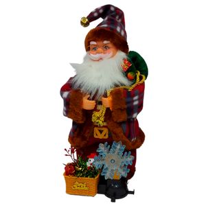 Papai Noel Musical C/ Luzes 35cm em Poliéster Top Natal