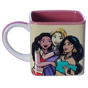 Caneca Cubo Princesas 300ml em Cerâmica Zona Criativa