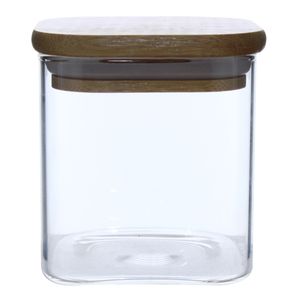 Pote Hermético C/ Tampa Bambu 550ml em Vidro Casita
