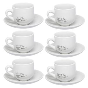 Jogo de Xícaras Manhattan 12 Peças 90ml em Porcelana Hauskraft