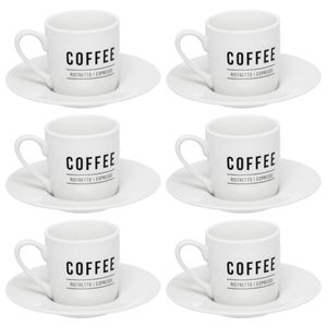 Jogo de Xícaras Manhattan 12 Peças 80ml em Porcelana Hauskraft