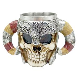 Caneca Caveira Medieval 400ml em Resina Livon