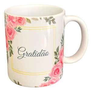 Caneca Gratidão em Porcelana 330ml Sude Presentes