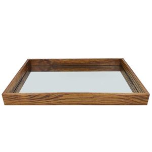 Bandeja Decorativa Espelhada 30x45cm em Madeira Vipa