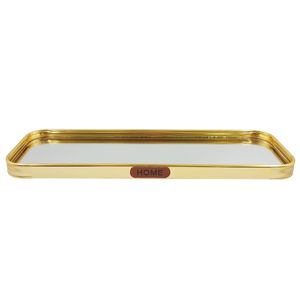 Bandeja Espelhada Decorativa 30x10cm em Metal Megagift
