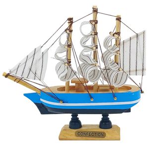 Barco Decorativo 14cm em Madeira Livon
