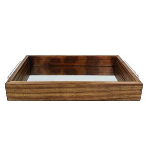 Bandeja Espelhada Decorativa 30x18cm em Madeira Vipa