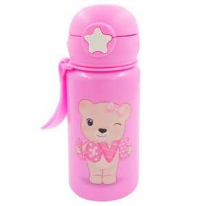 Garrafa Infantil C/ Alça + Canudo 500ml em Alumínio Interponte
