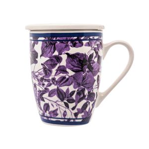 Caneca Infusor Blue Garden 310ml em Porcelana Lyor