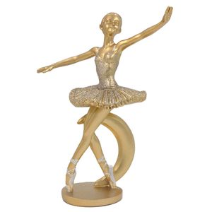 Bailarina C/ Glitter Decorativa 17cm em Resina Youbai