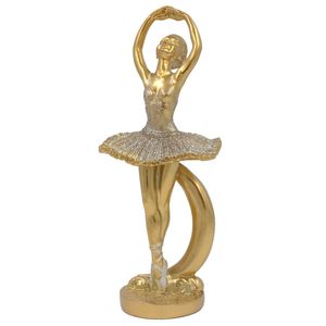 Bailarina C/ Glitter Decorativa 18,5cm em Resina Youbai